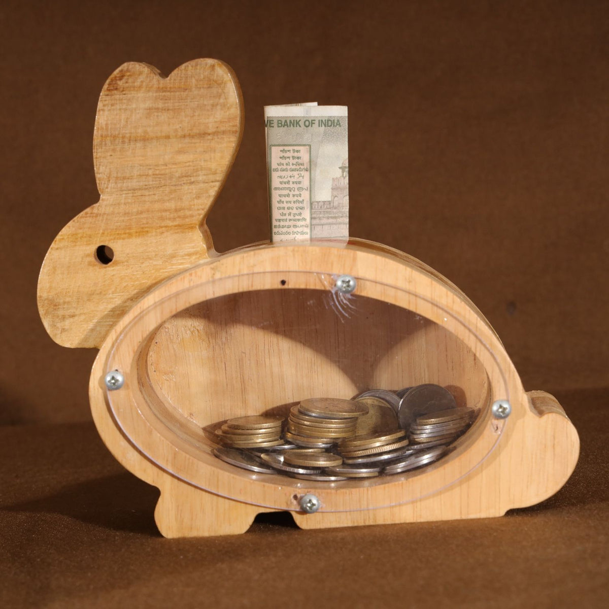 Wooden Rabbit Piggy Bank