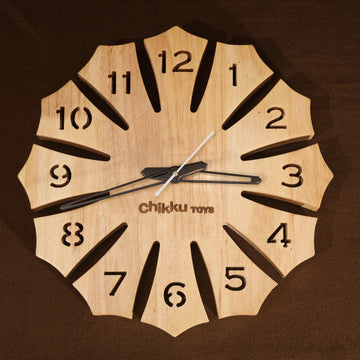 Wooden Flower Wall Clock